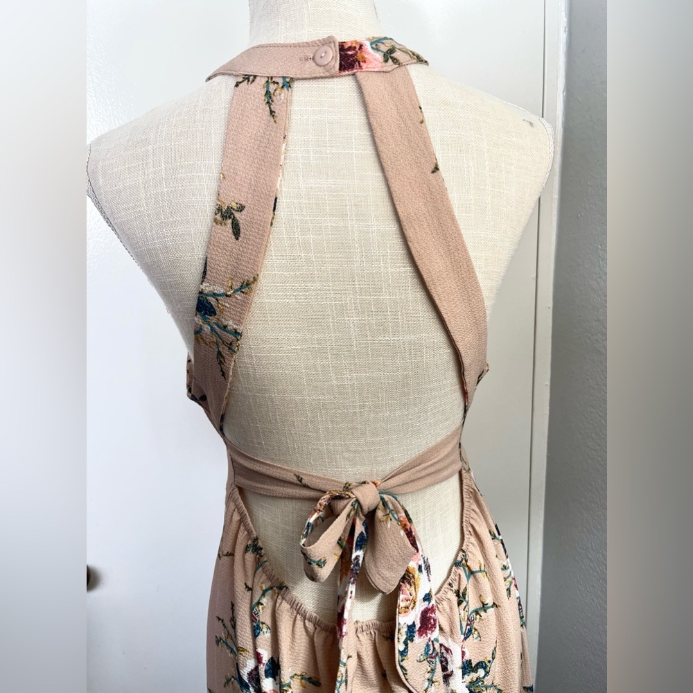Women's Mauve Floral Print Maxi Dress - Picture 5 of 10